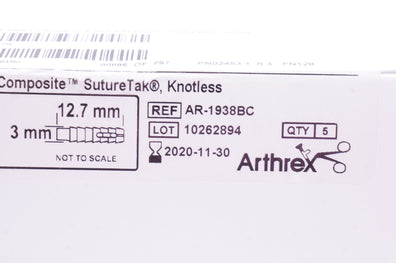 Arthrex AR-1938BC Stre Anchor BioComposite, Knotless 3 x 12.7mm (x) - Box of 5